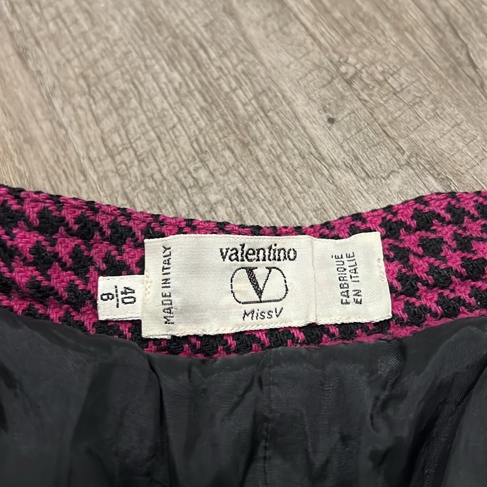 🎹Vintage Valentino Pencil Skirt Hounds tooth Pattern size 6 - Picture 13 of 14